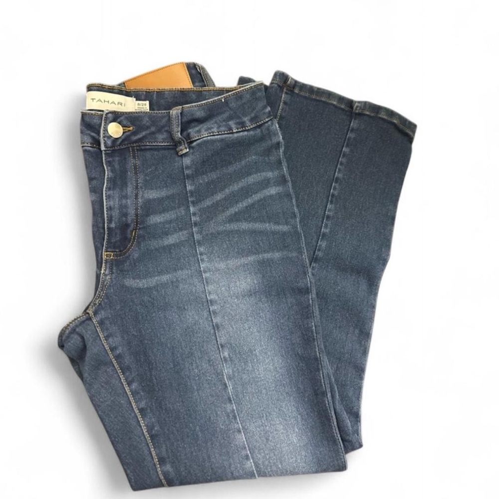 Blue Boot Leg Tahari Dark Blue Jeans - Picture 2 of 8